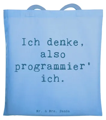 Produktbild von Mr. & Mrs. Panda Beutel Spruch Denker Softwareentwickler - Sky Blue - Geschenk, Stoffbeutel, Geschenke für Berufstätige, Beruf, Berufsgestaltung, Tote Bag, Kreativität