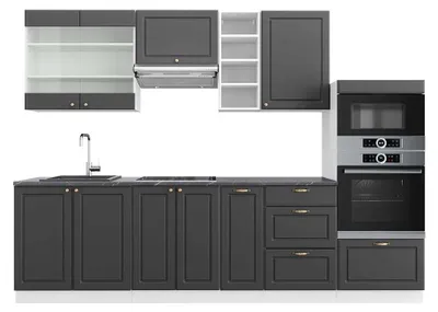 Obrázek produktu pro Kuchyňský kout Vicco Fame-Line Antracitově zlatá/bílá 280 cm , PD Antracit, Model 42455