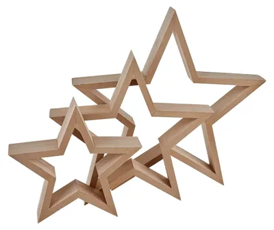 Produktbild von Stern-Set aus MDF-Holz, 3 Stück