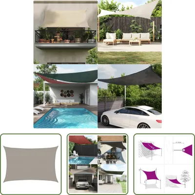 Image de The Living Store Voile d'ombrage 160 g/m² Rectangulaire Gris clair 3,5x5 m HDPE