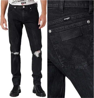 Produktbild von WRANGLER, Herren Jeanshosen, Slim fit, LARSTON, W32 L30, Schwarz, Jeans, baggyjeans, buggy