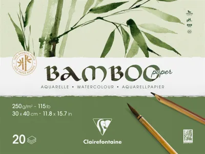 Produktbild von Clairefontaine 2x 2-seitig geleimter Block 20 Blatt Bambuspapier 30x40cm 975914C