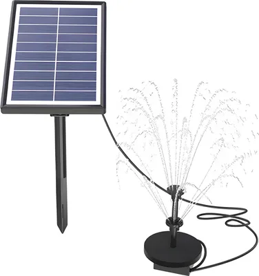 Produktbild von Solar-Wasserpumpe mit 17-teiligem Doppelschicht-Duesensatz, 7-W-Solar-Springbrunnenpumpe, eingebauter 3000-mAh-Akku, 350 l/h, Solar-Teichpumpe mit 16-ft-Kabel fuer Aussenteiche, Garten-Vogelbad