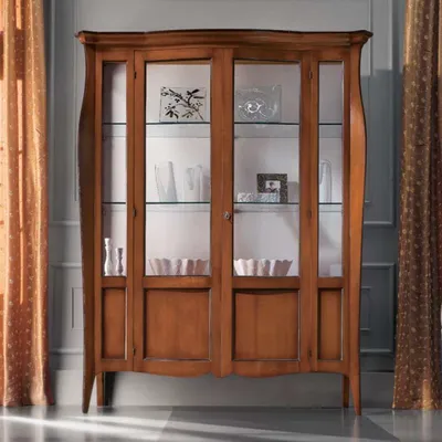 Image de Vitrine Armoires Vitrines Bois Verre Meubles Salon Classiqueе Buffet