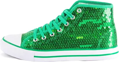 Produktbild von Pailletten Schuhe grün Glitzer-Sneaker Damen Herren Designer Schnürer 36