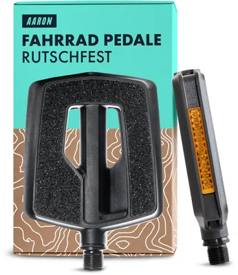 Produktbild von AARON Urban Fahrradpedale Pedale MTB Trekking Stadtrad, Nylon, Schwarz, 9/16"