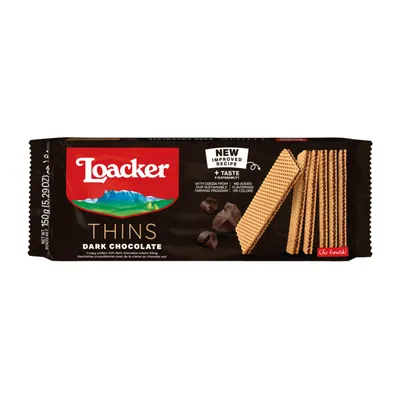 Obrázok produktu pre Loacker Thins, Wafle, Čokoláda, 150 g, Čokoláda, 150 g, 1 kusov
