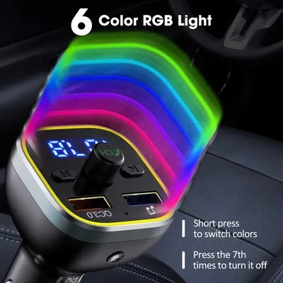 Immagine prodotto di Auto Fm Trasmettitore Mp3 Lettore Bluetooth 5.0 Ricevitore doppio Usb Caricatore U Disk Play Colore