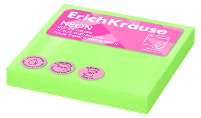 Produktbild von Haftnotizen 75x75mm NEON wiederablösbar 100 Blatt Grün