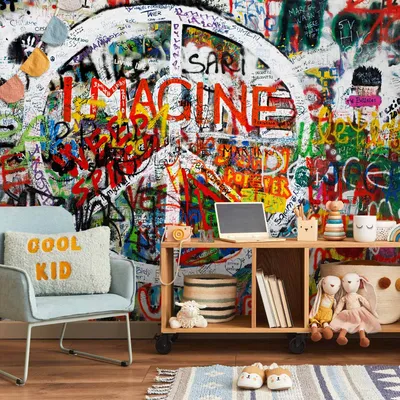 Produktbild von Vlies Fototapete - Hippie Graffiti 150x105 cm Streetart f-B-0041-a-b