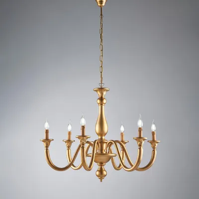 Imagen del producto de Lámpara de techo contemporánea Lucca, color dorado, con 6 bombillas E14