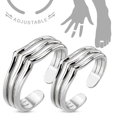Produktbild von 2 Midi Ringe / Knöchel-Ring / Zehenring verstellbar