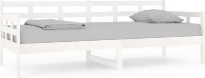 Image de vidaXL Lit de jour blanc pin massif 80x200 cm