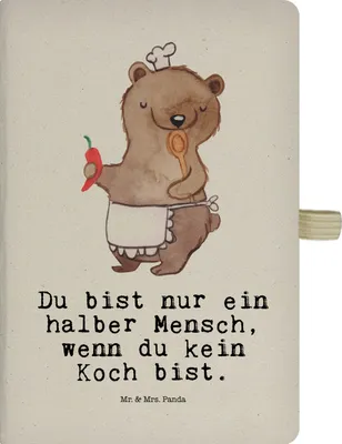 Produktbild von Mr. & Mrs. Panda Tagebuch Koch Herz - Transparent - Geschenk, Spruch, Notizbuch A5, Skizzenbuch, Chefkoch, Restaurant, Journal, Reisetagebuch