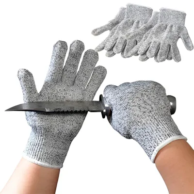 Productafbeelding van Snijbestendige kinderhandschoenen (paar), snijbeschermende handschoenen voor kinderen, comfortabele beschermhandschoenen, snijbestendig, elastische werkhandschoenen, snijbestendige handschoenen voor kinderen, maat M