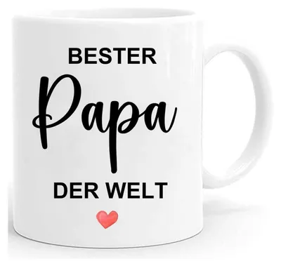 Immagine prodotto di Tazza da caffè "Il papà migliore del mondo", 325 ml, Vetroceramica, bianca, stampa su entrambi i lati