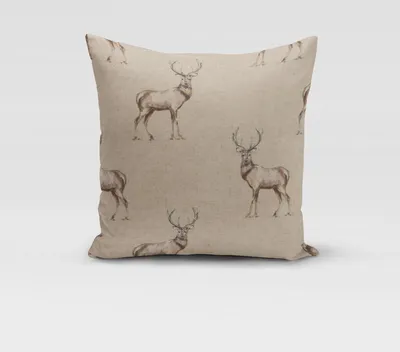 Produktbild von SCHÖNER LEBEN. Kissenhülle Fryett`s Landhaus Hirsch natur braun Größe 80x80cm (HxB) 80x80cm (HxB) Größe