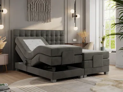 Produktbild von Boxspringbett mit Motor, elektrisch - Elektro - 160x200cm - Dunkelgrau - H3