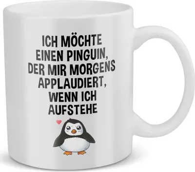 Produktbild von 22Feels Pinguin Tasse Süßes Tier Spruchtasse Geschenk Wichteln Arbeitskollege Büro Humor Witzig Secret Santa Geburtstag Weihnachten Kaffeetasse Frauen Männer Haferl