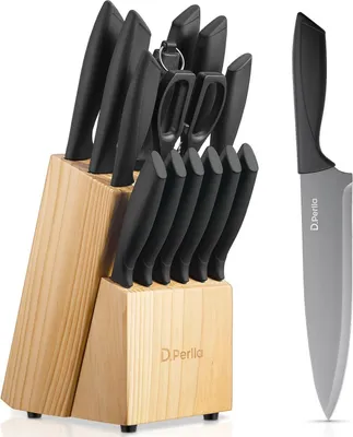 Obrázok produktu pre D.Perlla 15-dielna sada nožov čierna s nepriľnavým povrchom