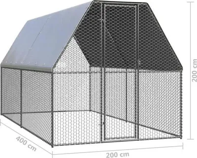 Produktbild von Hühnerhaus für Außen, wasserdichtes Dach, galvanisiertes Stahlvolieren