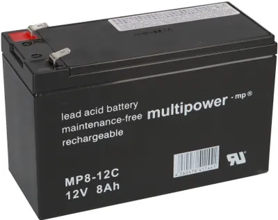 Obrázok produktu pre Olovená batéria Multipower MP8-12C Pb 12V / 8Ah Odolná voči cyklom, Faston 6.3