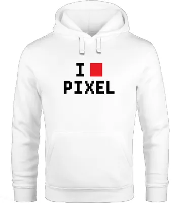 Produktbild von Hoodie Herren I Love Pixel Kapuzen-Pullover Moonworks® weiß XL