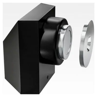 Produktbild von Magnetischer Türstopper zur Türfeststellung | Bodenmontage | Starker Magnet | Einfache Installation | Edelstahl | Farbe Schwarz | 36 x 38 x 41 mm