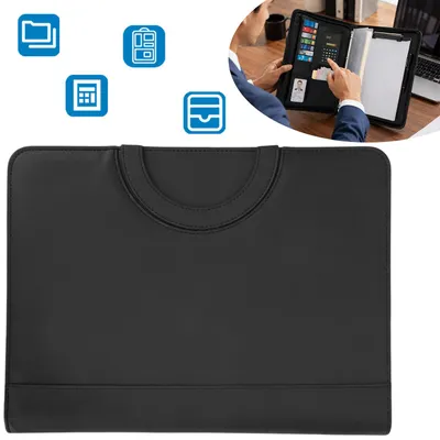 Produktbild von Schreibmappe A4, mit Taschenrechner, mit Reißverschluss Ringbuch Klemmbrett Notizblock Portfolio für Business Meeting