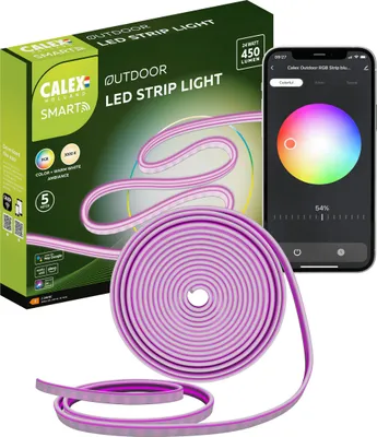 Produktbild von Calex Smart Outdoor LED Streifen 5M, DIY RGB Aussen Strip, App-Steuerungg, Bluetooth, Wasserdicht Lichtband