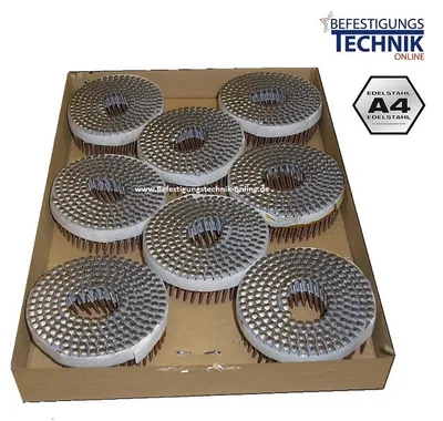 Image de Clous pour bobines Tjep MX 2,1x35mm anneau tête bombée inox A4 pour cloueur de bobines MX-50
