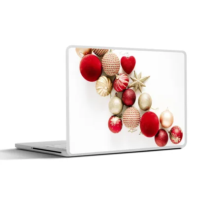 Produktbild von MuchoWow® Laptop Aufkleber Sticker Cover Winter - Weihnachten - Christbaumkugeln 36.5x27.5 cm - Laptop-Sticker