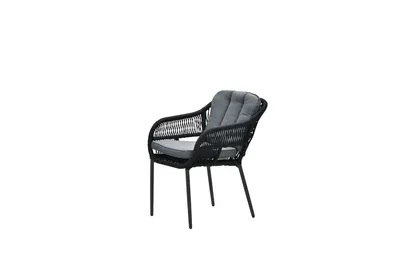 Productafbeelding van Garden Impressions Pescara Eetstoel - carbon zwart - touw, zwart - mystiek grijs