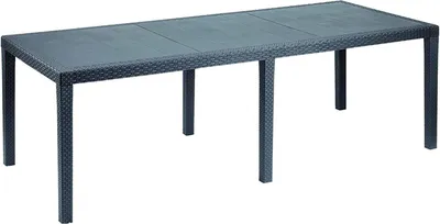 Produktbild von Esstisch Gartentisch Kunststofftisch QUEEN 220x90cm, Kunststoff wetterfest, anthrazit