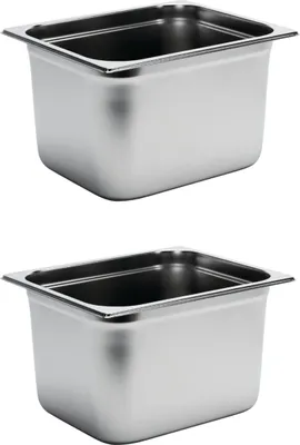 Produktbild von Gastro M GN-Behälter GN1/2 - 20cm - 2 Behälter - Edelstahl