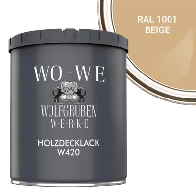 Produktbild von Holzfarbe Holzlack Holzanstrich Holzbeschichtung W420 - Beige RAL 1001 - 750ml