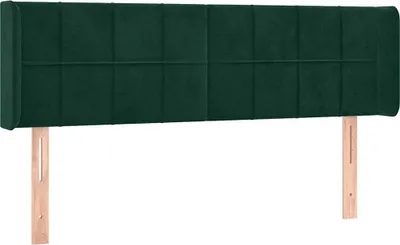 Image de vidaXL Tête de lit avec oreilles vert foncé 147x16x78/88 cm velours