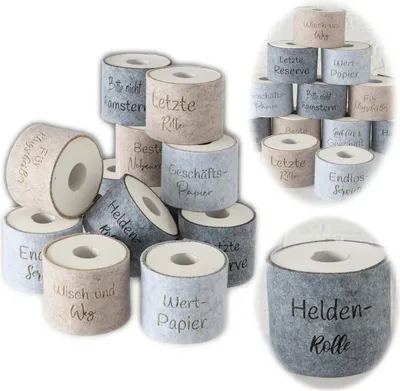Produktbild von LS-LebenStil Toilettenpapier Banderole Helden-Rolle Filz Klohut Husse Klopapier Klorolle Klorollenhut Häkelhut Aufbewahrung
