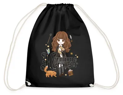 Produktbild von Spreadshirt Harry Potter Hermine Granger Chibi Turnbeutel, One size, Schwarz