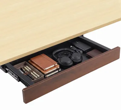 Imagen del producto de Cajón extensible de acero inoxidable y madera para debajo del escritorio