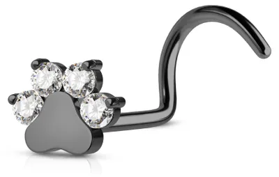 Productafbeelding van Solidchoice - Neuspiercing G23 Titanium - S-vormige Neusschroef met Voetprint