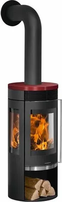 Produktbild von Oranier Rota TRE 2.0 Kaminofen Stahl Schwarz mit Keramik-Abdeckplatte Bordeauxrot