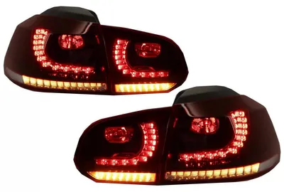 Immagine prodotto di Fari posteriori a LED completi per VW Golf 6 (modello dal 2008 al 2013), stile R20, con effetto dinamico di illuminazione e luce rossa intensa.