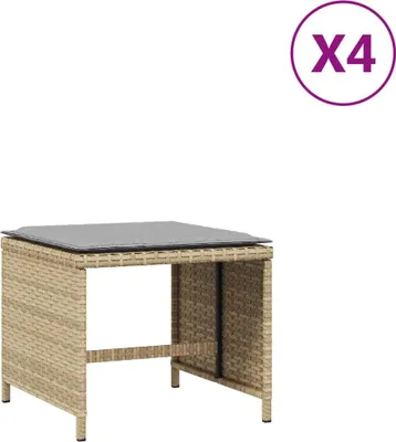 Imagen del producto de vidaXL Cojines para sillas de jardín, juego de 4 unidades, color beige, 41x41x36 cm, tejido de polirratán