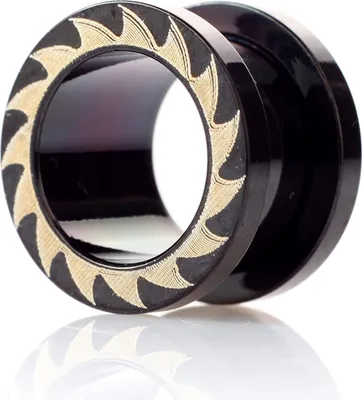 Immagine prodotto di Ohr Flesh Schwarz Tunnel Piercing a vite Shark Zahn 1361.BK.12mm