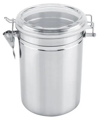 Image de Contenant de conservation pour le café - Boîte en acier inoxydable, hermétique sous vide, pour les grains de café, le thé et le sucre - Argent