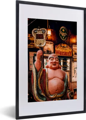 Produktbild von MuchoWow® MuchoWow® Gerahmtes Poster Buddha - Bild - Bar 40x60 cm - Poster mit zchwarzem Bilderrahmen - Poster in Rahmen
