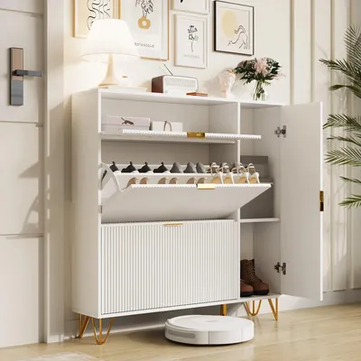 Image de Armoire à chaussures avec portes et organisateur de rangement