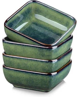 Immagine prodotto di Set di 4 ciotoline in Vetroceramica, forma quadrata, colore verde, adatte al microonde e alla lavastoviglie
