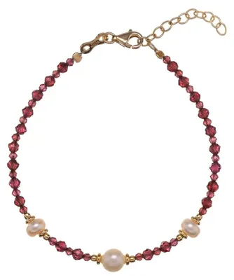 Imagen del producto de Elegante pulsera de granate con perlas auténticas, modelo AL5178.01.029